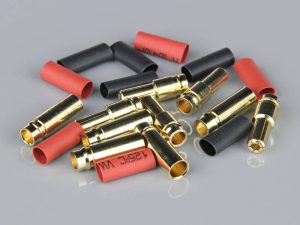 Radient 5.0mm Gold Connector Pairs including Heat Shrink (5 pcs)