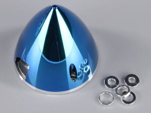 JP 51mm Chrome Blue Spinner (with Aluminium Back Plate)