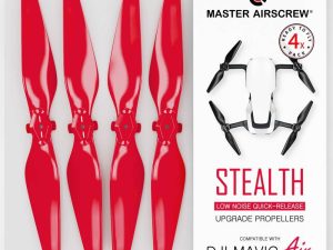 Master Airscrew 5.3x3.3 DJI Mavic Air STEALTH Upgrade Propeller Set, 4x Red