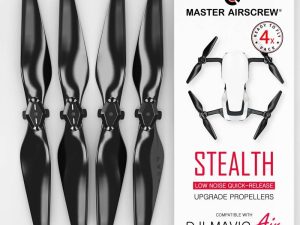 Master Airscrew 5.3x3.3 DJI Mavic Air STEALTH Upgrade Propeller Set, 4x Black