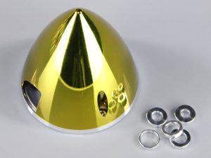 JP 57mm Chrome Yellow Spinner (with Aluminium Back Plate)