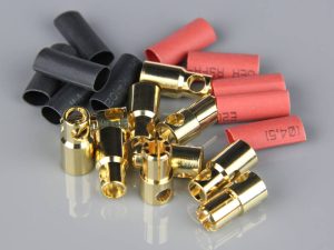 Radient 6.0mm Gold Connector Pairs including Heat Shrink (5 pcs)