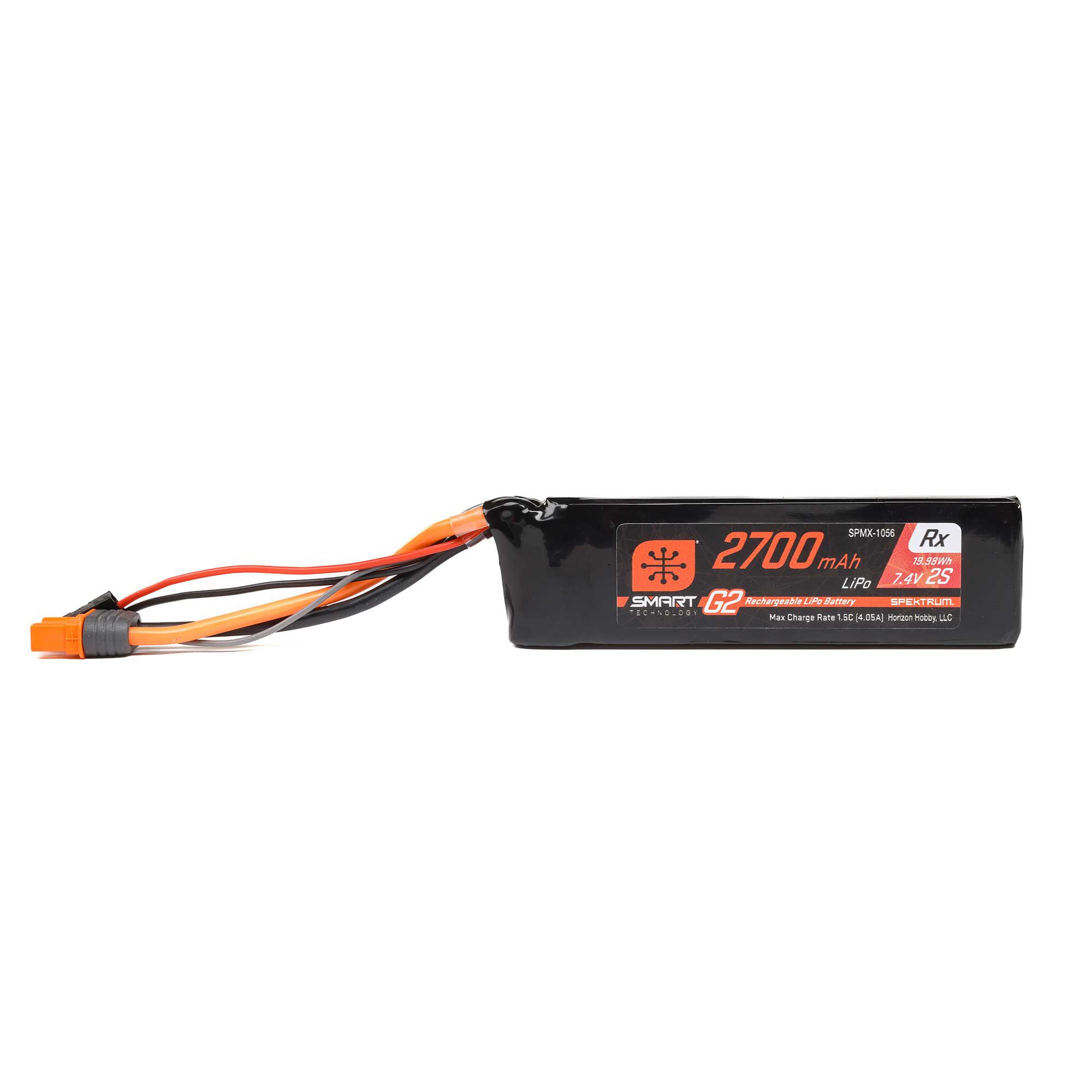 Spektrum 7.4V 2700mAh 2S 15C Smart G2 Receiver LiPo Battery: IC3 - Image 4