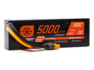 Spektrum 7.4V 5000mAh 2S 100C Smart G2 Hardcase LiPo Battery: IC3
