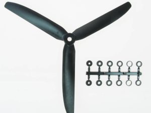 GWS 9x5 Slow Fly Propeller 3-Blade Black Opposite Rotation