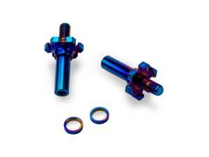 JConcepts Adjustable RC10B7-D Titanium Front Axle 2pc - Blue