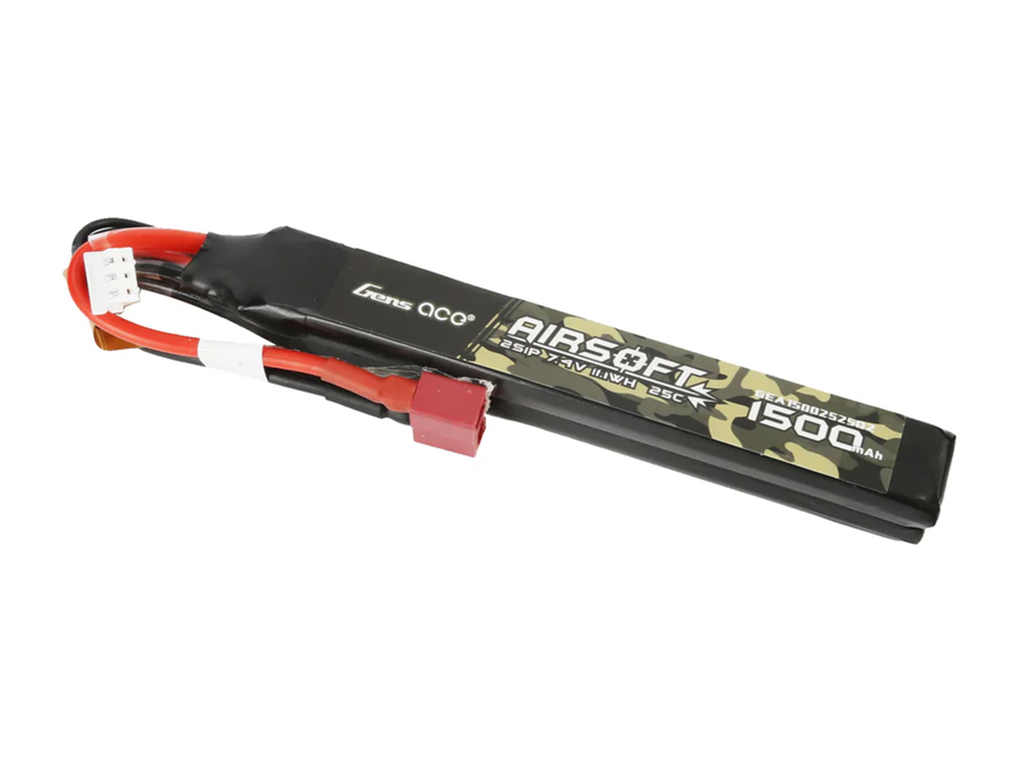 Gens Ace AirSoft 2S 1500mAh 25C Twin with Deans (fit Most AEG) - Image 2