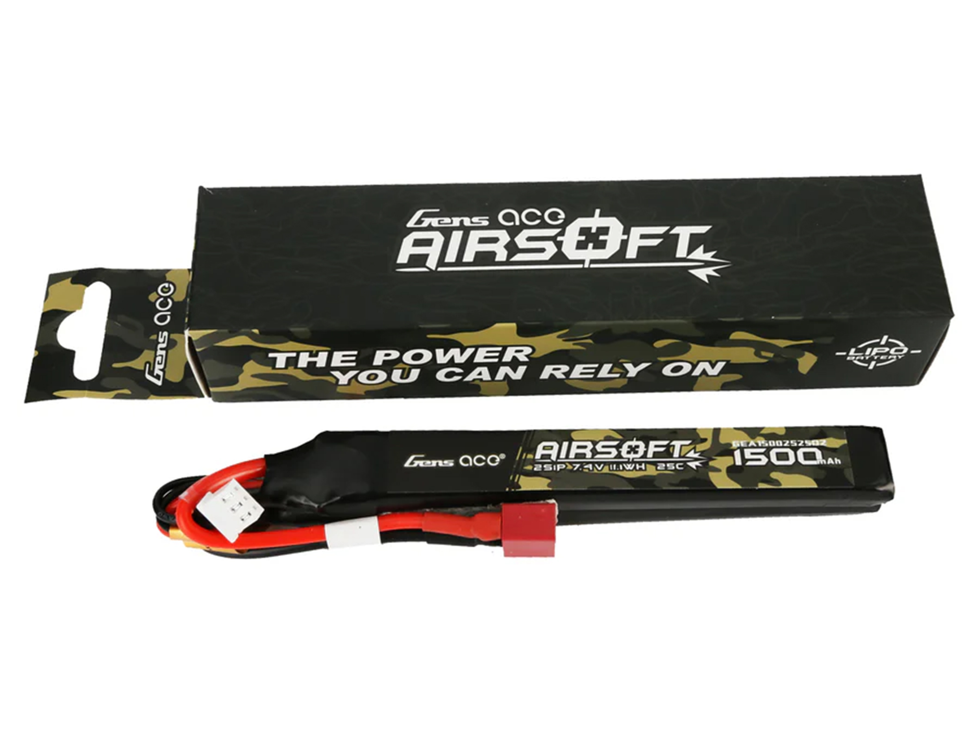 Gens Ace AirSoft 2S 1500mAh 25C Twin with Deans (fit Most AEG) - Image 5