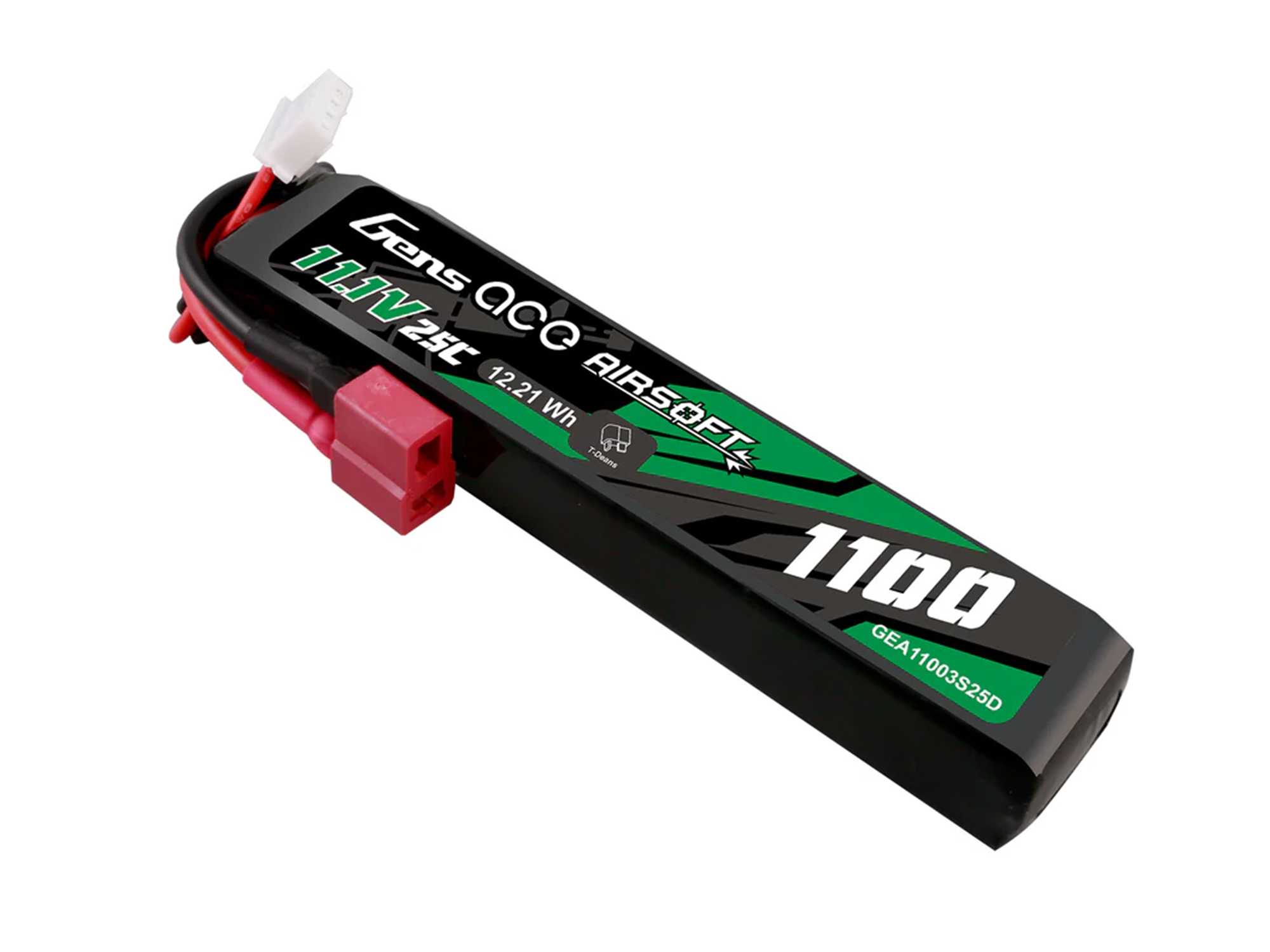 Gens Ace Airsoft 3S 1100mAh 25C with Deans (fit Most AEG) - Image 2