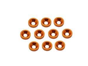 Core RC Alloy M3 Csk Washers - Orange pk10