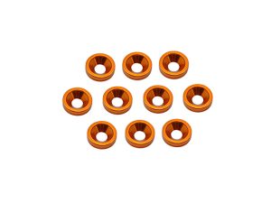 Core RC Alloy M4 Csk Washers - Orange pk10