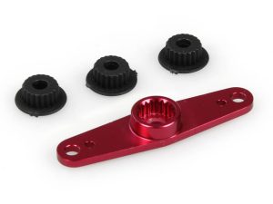 JP Aluminium CNC Servo Double Arm (Red) (Futaba/JR/Hitec)
