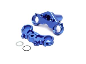 Losi Aluminum Triple Clamp Set, Blue: PM-MX/SM