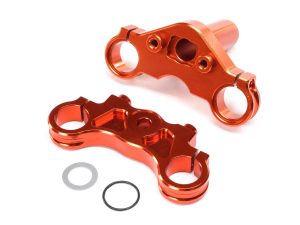 Losi Aluminum Triple Clamp Set, Orange: PM-MX/SM