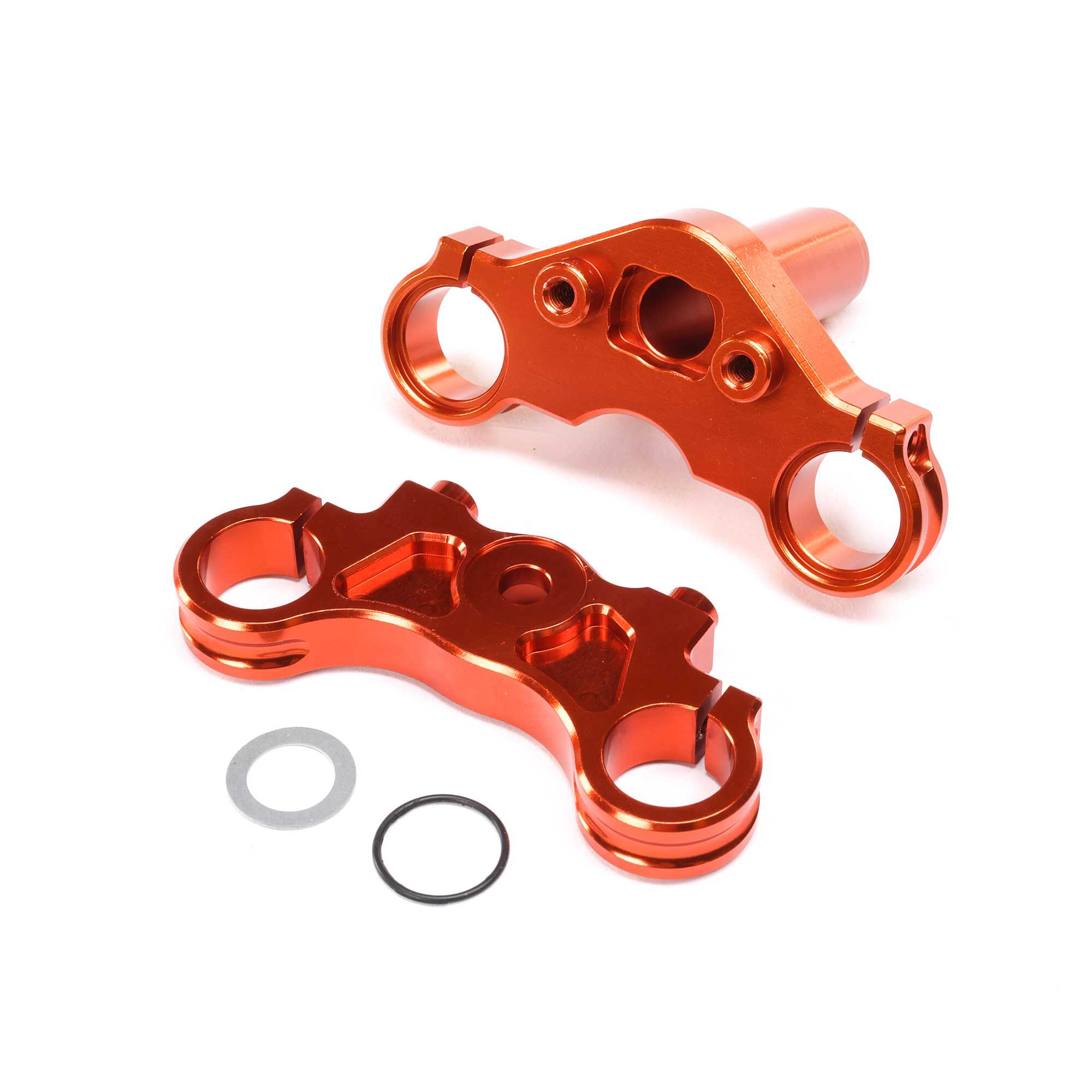 Losi Aluminum Triple Clamp Set, Orange: PM-MX/SM