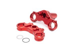 Losi Aluminum Triple Clamp Set, Red: PM-MX/SM