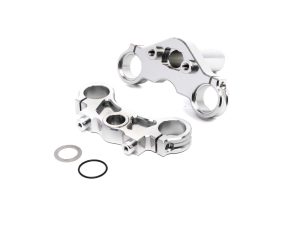 Losi Aluminum Triple Clamp Set, Silver: PM-MX/SM