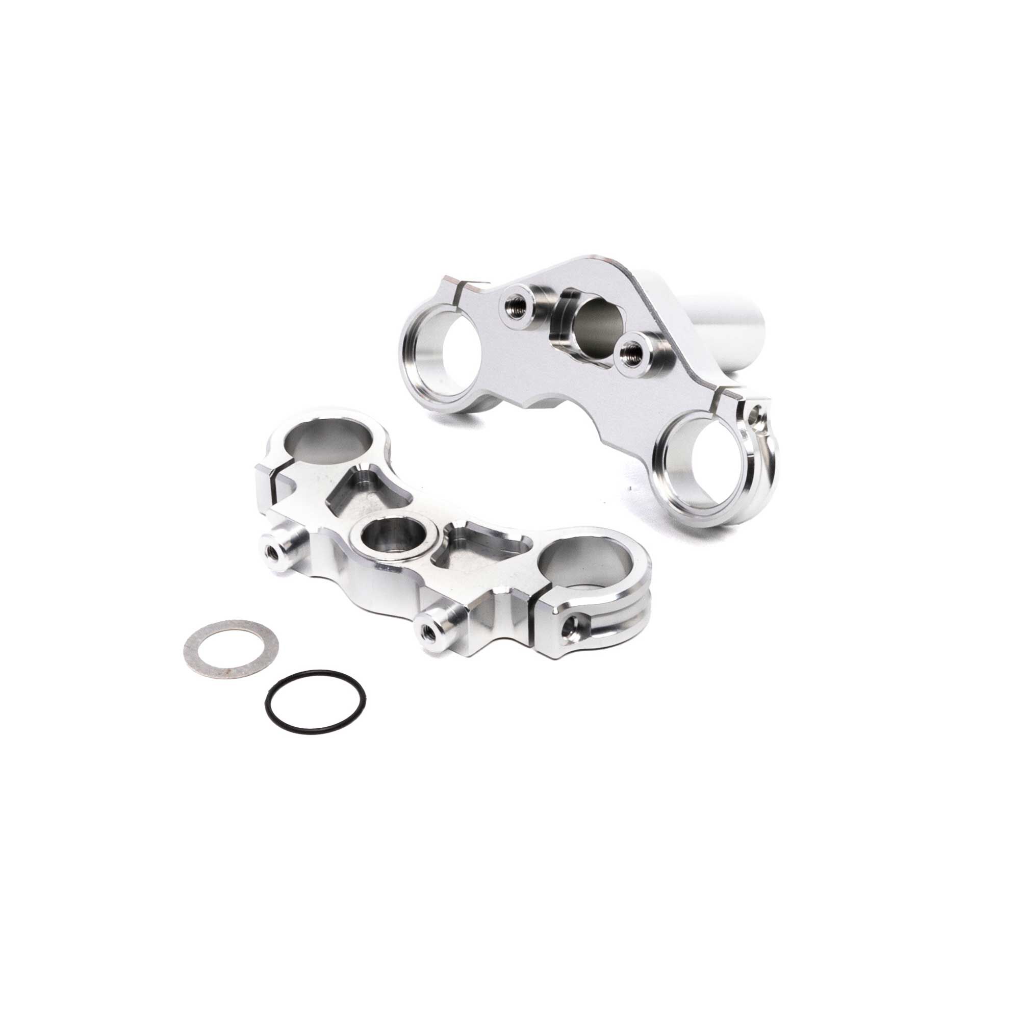 Losi Aluminum Triple Clamp Set, Silver: PM-MX/SM