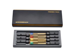 ARROWMAX AM Power Tool Tip Set 7 Pieces With Alu Case Black Golden