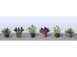 JTT Assorted Potted Flower Plants 1, O-Scale, (6 pack)