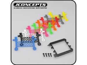 JConcepts B6.3 Carbon Logo/Cargo Net Battery Brace (Yellow)