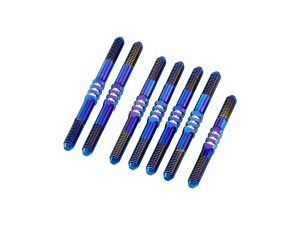 JConcepts B74.2, 3.5mm Fin Ti Turnbuckle set, Burnt Blue-7pc