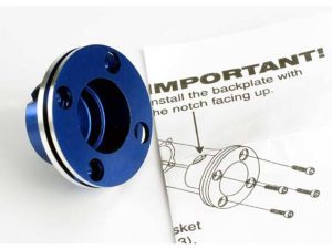 Traxxas Backplate, machined aluminium (Blue-anodised) (requires electric bump starter) (not for use with Nitro Stampede)
