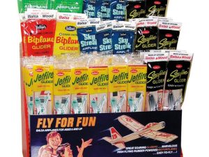 Guillow Balsa Planes 3-Tier 5-Assortment Combo Pack Display (120 pcs)
