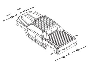 PD Racing Black Colour Truck Body with Sticker Sheet for PD860T / PD860R