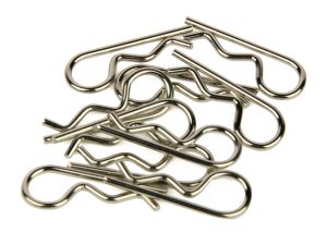 Radient Body Clips, Large Straight, Silver (10 pcs)