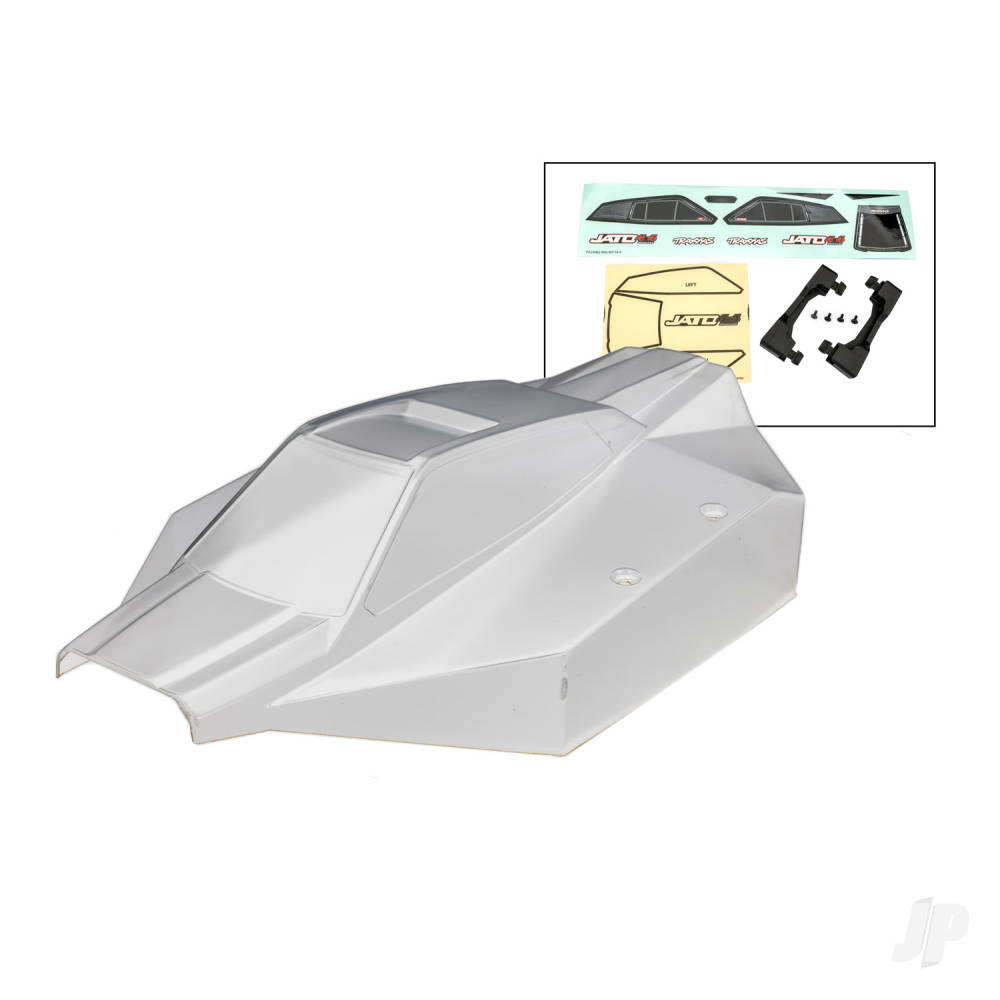 Traxxas Body, Jato 4X4 Brushless, ProGraphix (graphics are printed, requires paint & final colour application), decal sheet