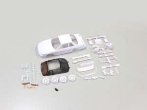 KYOSHO Bodyshell Nissan Silvia S13 Mini-Z + 4WD Rims (White Body)