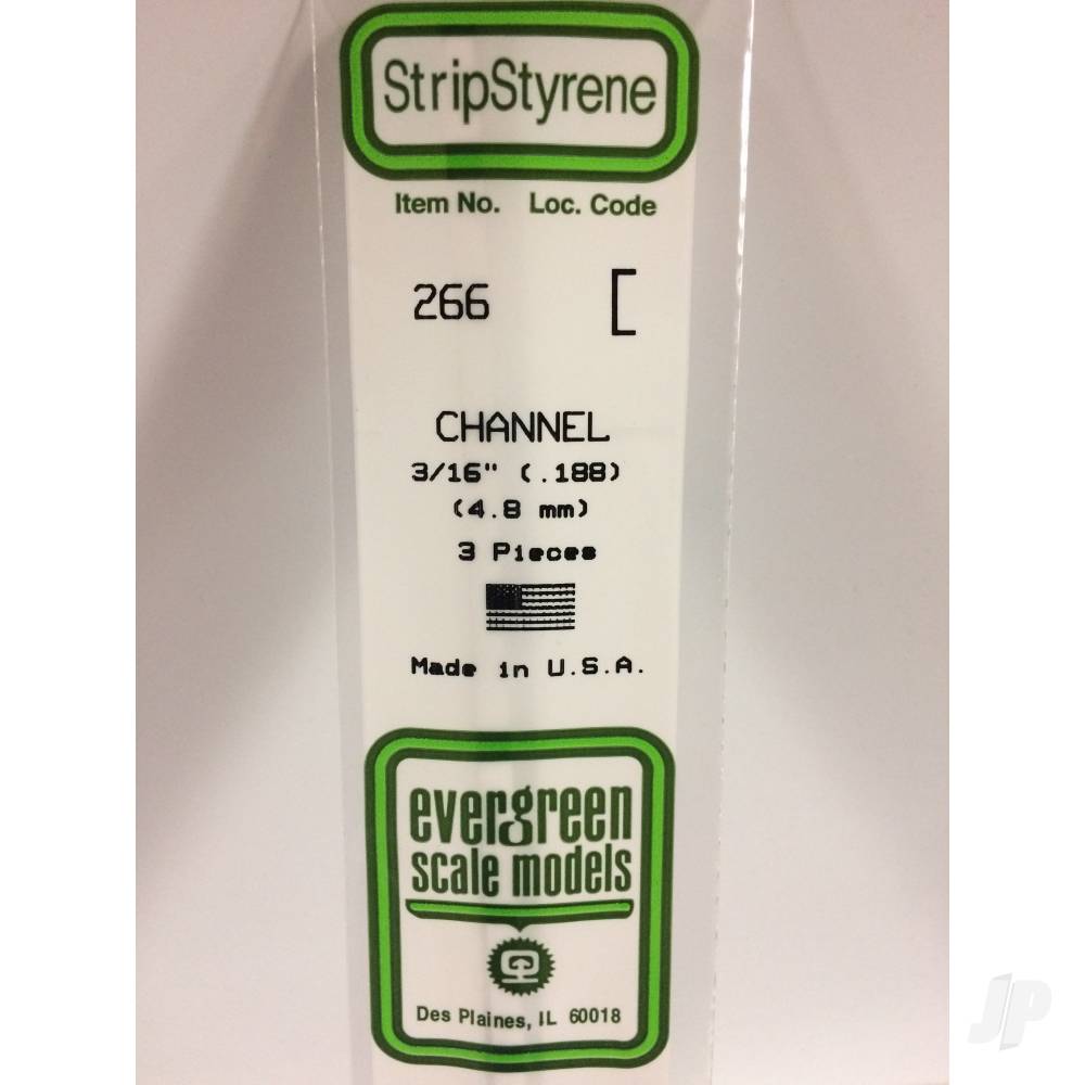 Evergreen C-Channel, 350 x 4.8mm (14 x .188in) (3 per pack) - Image 2