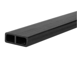 JP Carbon Fibre Rectangular Tube, 6 × 16 × 1000mm - 0.7mm Wall