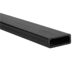 JP Carbon Fibre Rectangular Tube, 6.3 × 13.2 × 1000mm - 0.9mm Wall