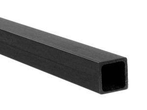 JP Carbon Fibre Square Tube, 8mm × 1m - 0.65mm Wall