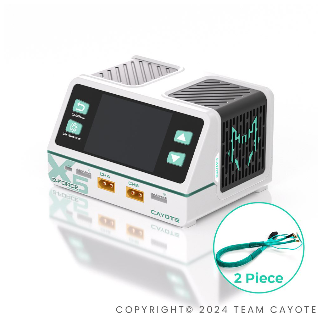 CAYOTE 2-Force X5 Charger with 2 XT90 Leads - UK