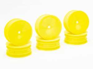 CENTRO 1/10 DISHED BUGGY FRONT 2WD WIDE WHEEL YELLOW - 3PAIRS