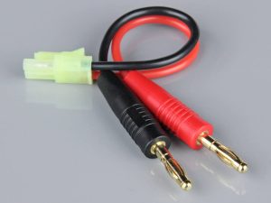 Radient Charge Lead, 4mm Bullet to Mini Tamiya Male, 16AWG, 100mm (ESC End)