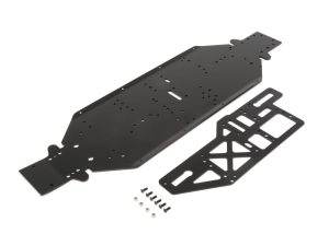 Losi Chassis w Brace plate 4mm Black  DBXL-E