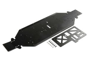 Losi Chassis with Brace, 4mm Black: DBXL-E 2.0