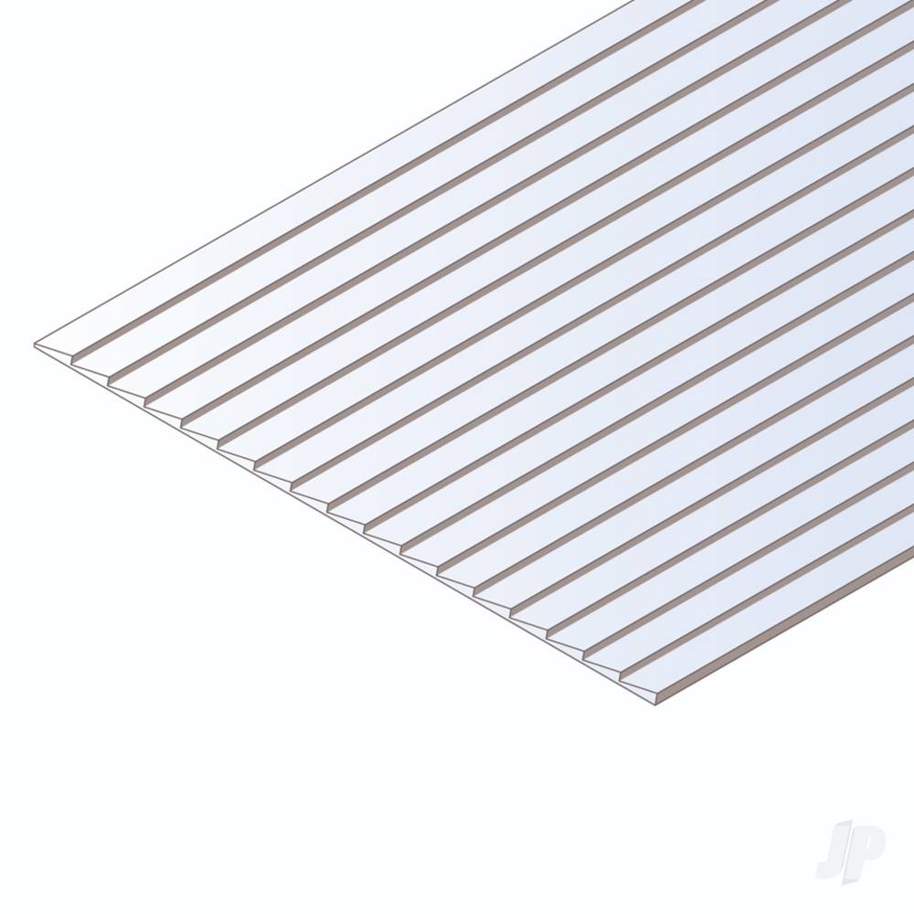 Evergreen Clapboard Siding Sheet, 300 x 600 x 1.0mm, 0.75mm Spacing (12 x 24 x .040in, .030in Spacing) (1 per pack)