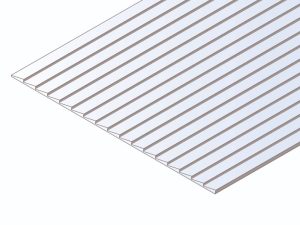 Evergreen Clapboard Siding Sheet, 300 x 600 x 1.0mm, 1.5mm Spacing (12 x 24 x .040in, .060in Spacing) (1 per pack)