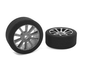 CORALLY ATTACK FOAM TYRES 1/10 GP TOURING 37 SHORE 26MM FRONT CARBON RIMS 2PCS