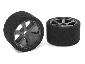 CORALLY ATTACK FOAM TYRES 1/12 CIRCUIT 32 SHORE MAGENTA FRONT CARBON RIMS 2PCS