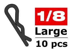 CORALLY BODY CLIPS 45 BENT LARGE BLACK 10 PCS