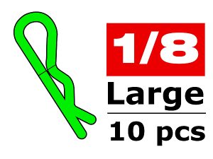 CORALLY BODY CLIPS 45 BENT LARGE GREEN 10 PCS
