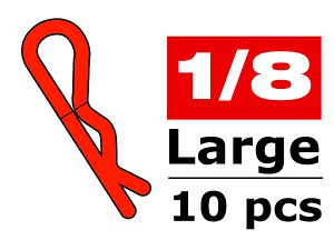 CORALLY BODY CLIPS 45 BENT LARGE RED 10 PCS