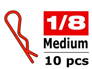 CORALLY BODY CLIPS 45 BENT MEDIUM RED 10 PCS