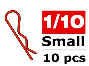 CORALLY BODY CLIPS 45 BENT SMALL RED 10 PCS